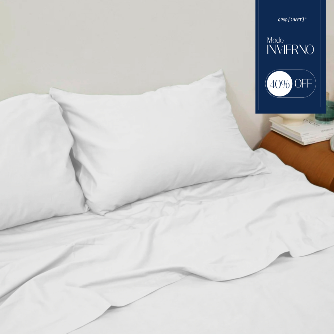 2 Fundas de almohada 200 Hilos color blanco 50x90