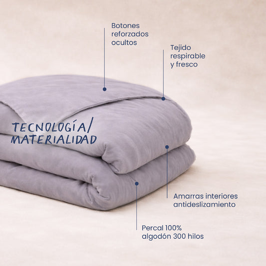 Funda de Plumon 300 Hilos - Good Cover Fresh Percale - Gris Oscuro