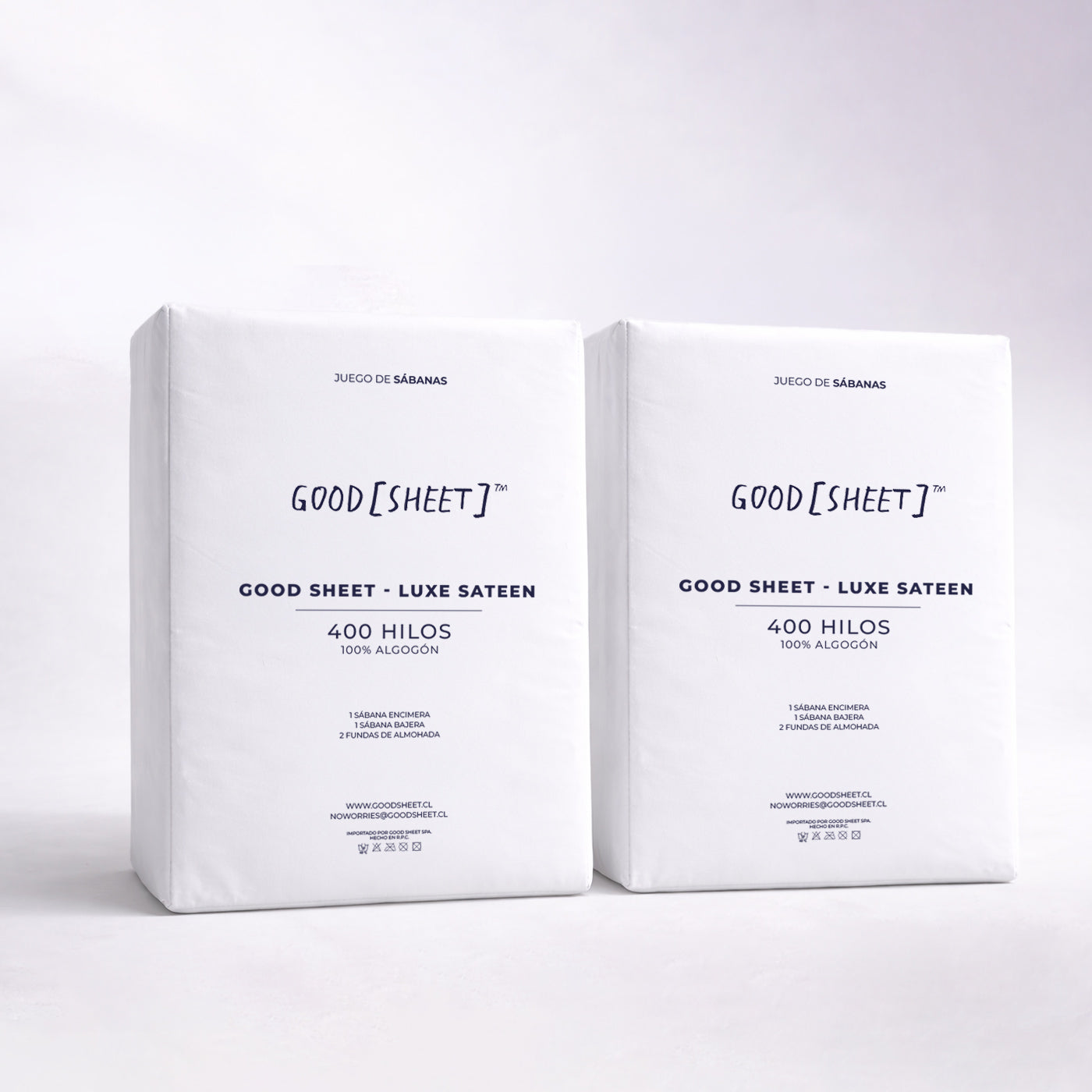 2 Set Sábanas 400 Hilos - Luxe Sateen Blanco
