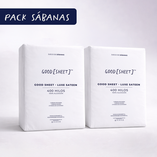 2 Set Sábanas-  Luxe Sateen 400 Hilos - Blanco