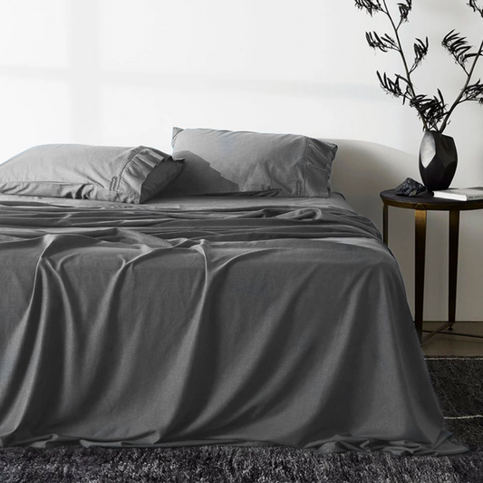 Set Sábanas 300 Hilos color gris  1.5 plaza