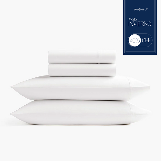 Set Sábanas 400 Hilos color blanco 2 Plazas