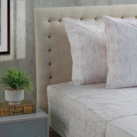 Set Sábanas Estampadas Nautica - Beige Rayas