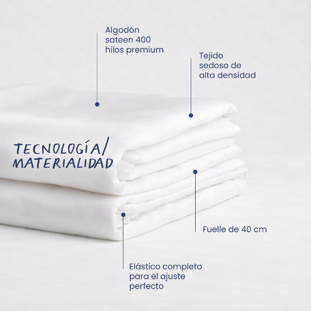 2 Set Sábanas-  Luxe Sateen 400 Hilos - Blanco