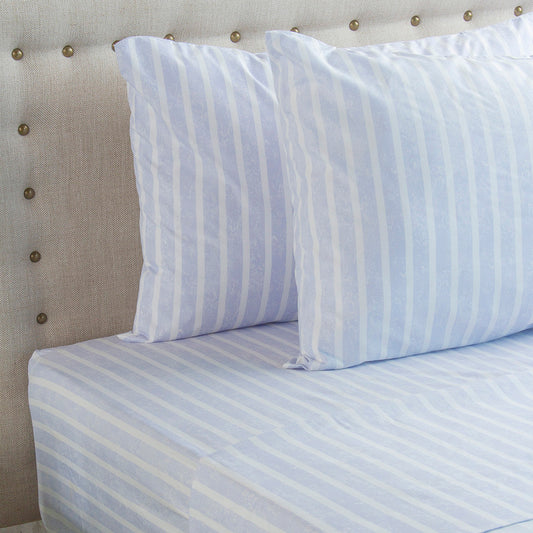 Set Sábanas Estampadas Nautica - Celeste Rayas