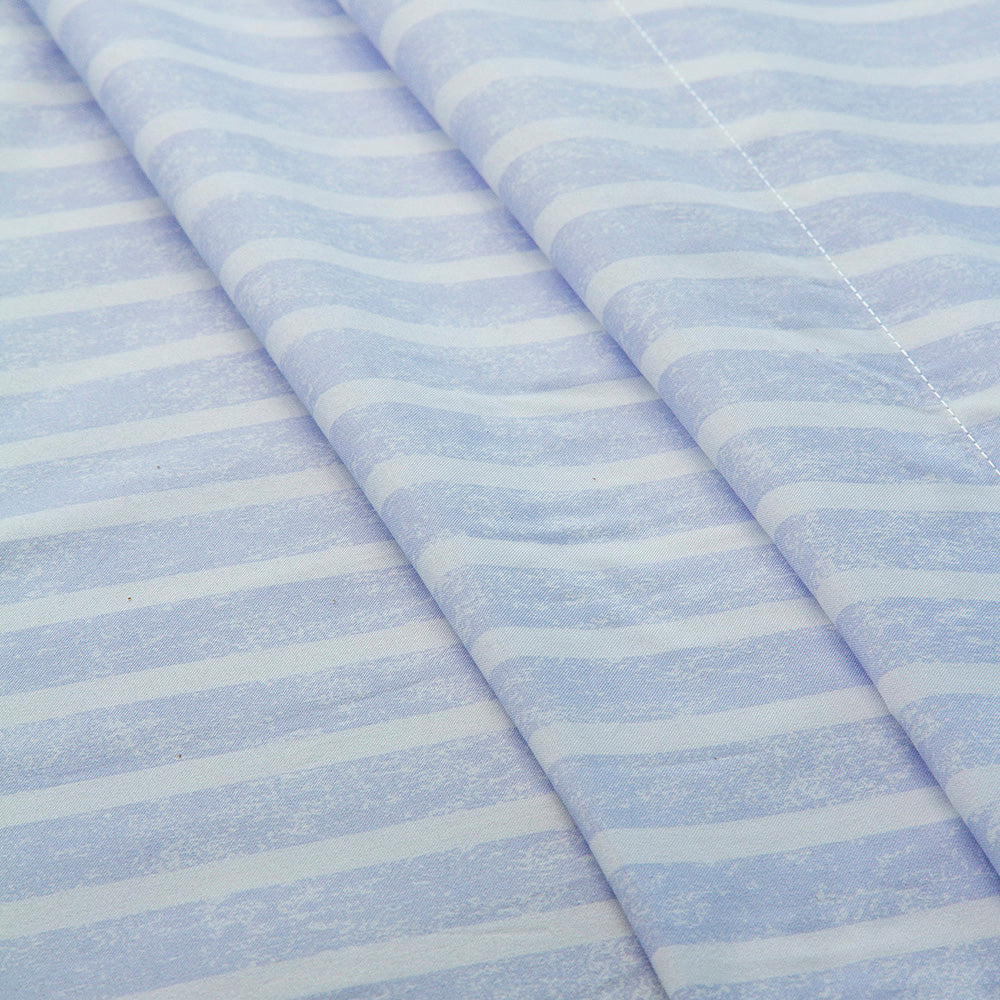 Set Sábanas Estampadas Nautica - Celeste Rayas