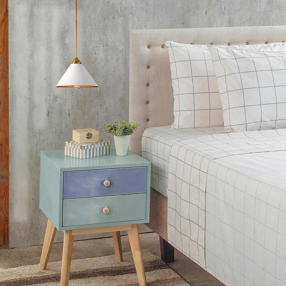 Set Sábanas Estampadas Nautica - Blanco Rayas