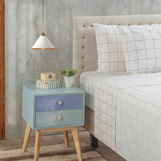 Set Sábanas Estampadas Nautica - Blanco Rayas