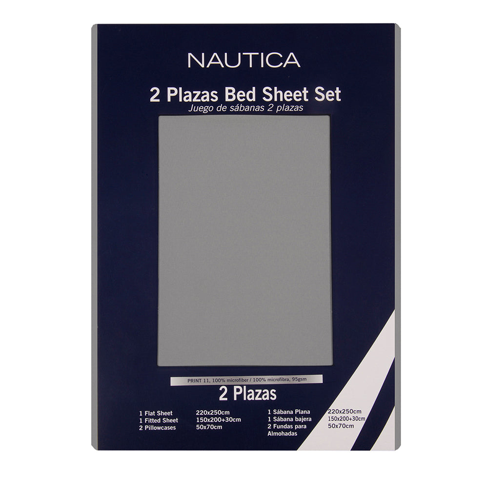 Set Sábanas Lisas Nautica - Gris Oscuro