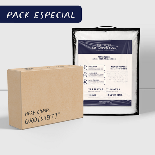 Pack Nube - Set sábanas egipcias + Topper Premium - Super King