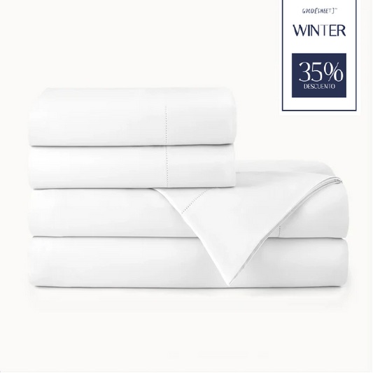 Set Sábanas 300 Hilos color blanco 1.5 plaza