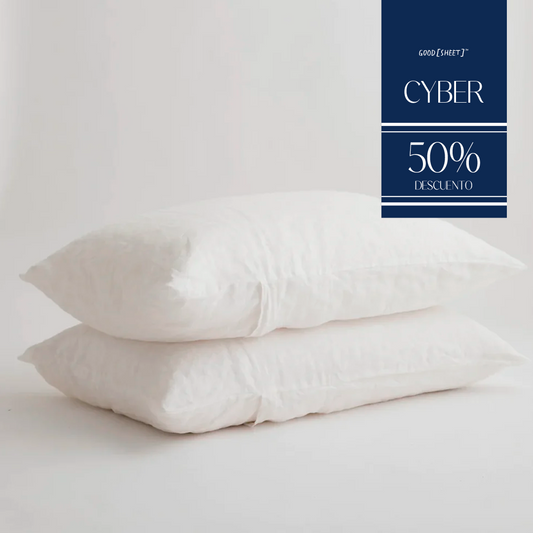 2 Fundas de almohada 200 Hilos  color blanco 50x70
