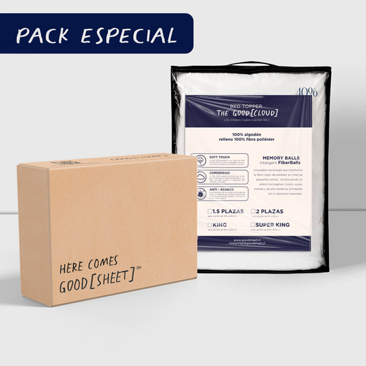 Pack Nube - Set sábanas egipcias + Topper Premium - 2 Plazas